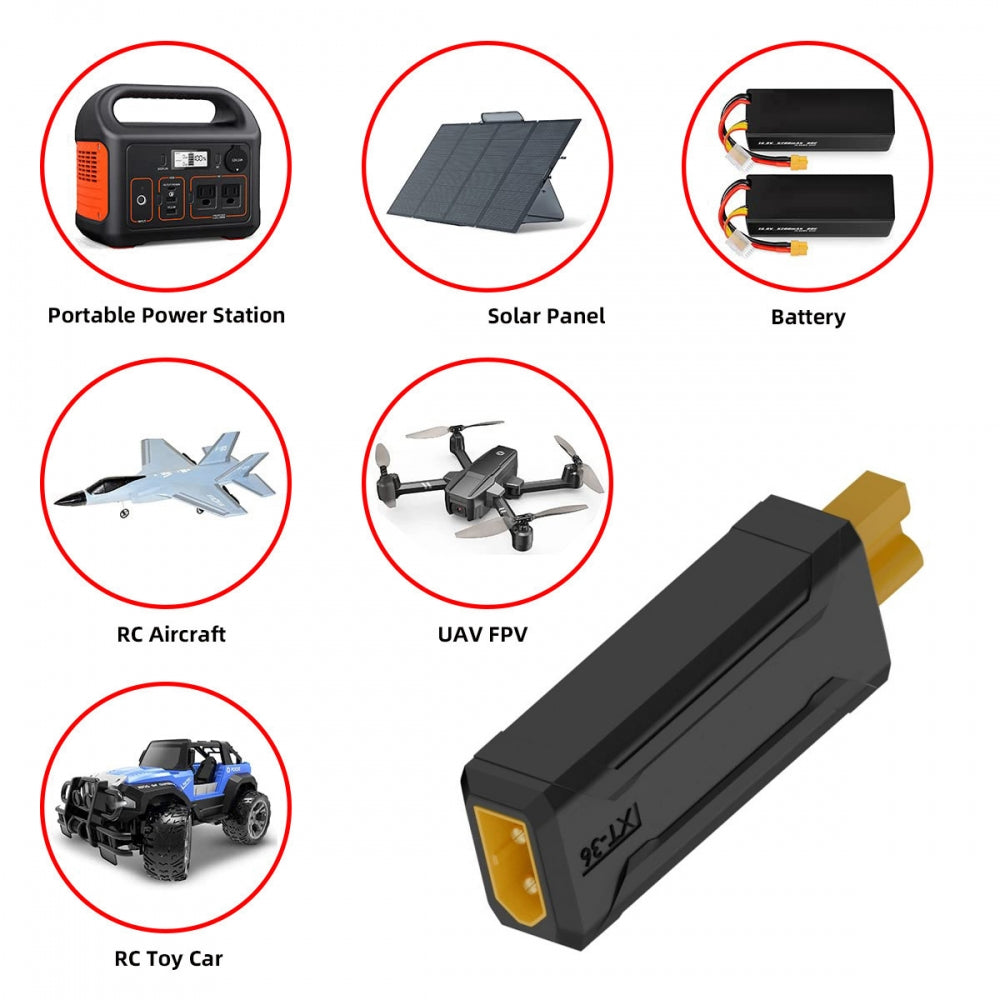XT30 Male Protocol to XT30 Female Fast Charging Adapter for RC Lipo Battery Quadcopter Multicopter Aeromodelling