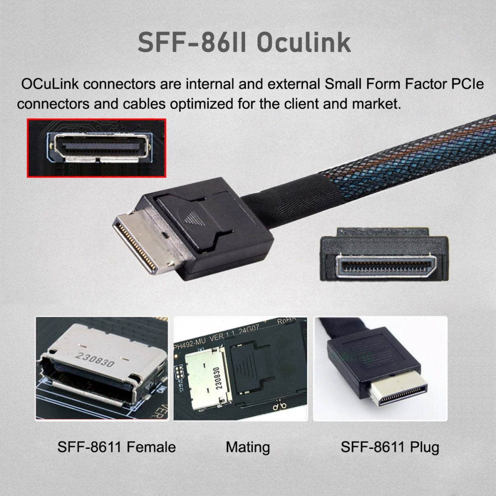 PCI-Express 4.0 PCIE 4x to Oculink SFF-8612 SFF-8611 Host Card for U.2 SSD eGPU External Graphics Card Dock