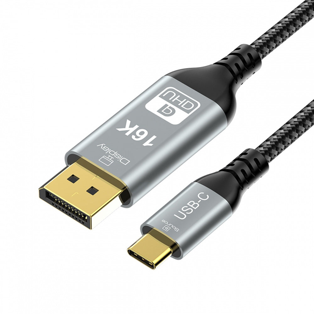 16K 8K USB4 USB5.0 Type C USB-C Source to DisplayPort DP Displays Male HDTV Cable for Laptop Monitor 2.0m