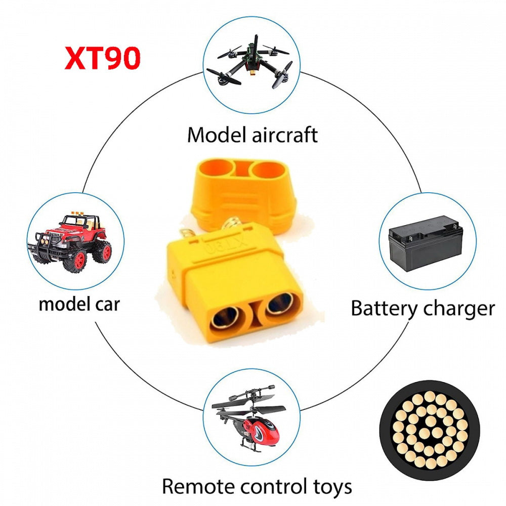 XT90 Male to Female 10AWG Extension Cable Connector for RC Battery Portable Power Station Solar Panel
