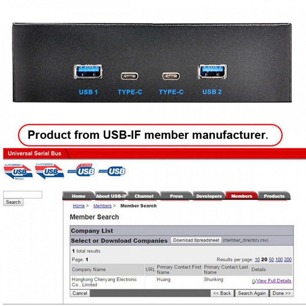 10Gbps USB 3.1 Type-A & Type-C HUB 4 Ports Front Panel to Motherboard Type-E Connector Cable 10Gbps for 5.25" CD-ROM Bay Tray