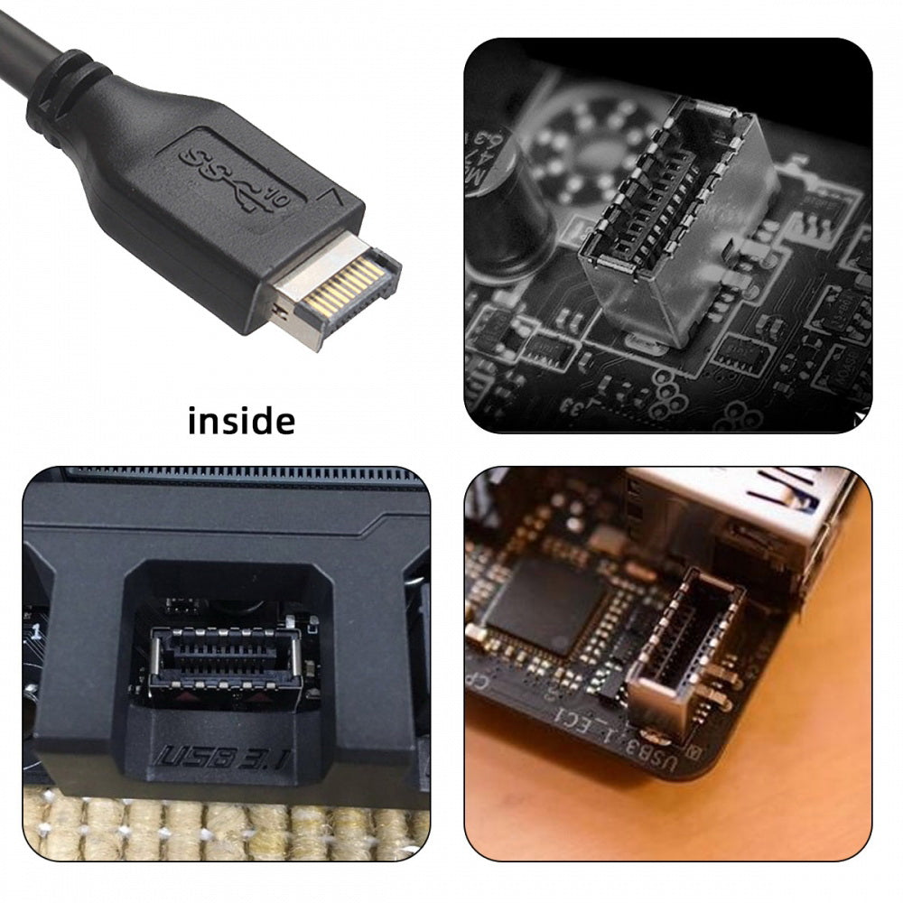 10Gbps USB 3.1 Type-A HUB 4 Ports Front Panel to Motherboard Type-E Connector Cable 10Gbps for 5.25" CD-ROM Bay Tray