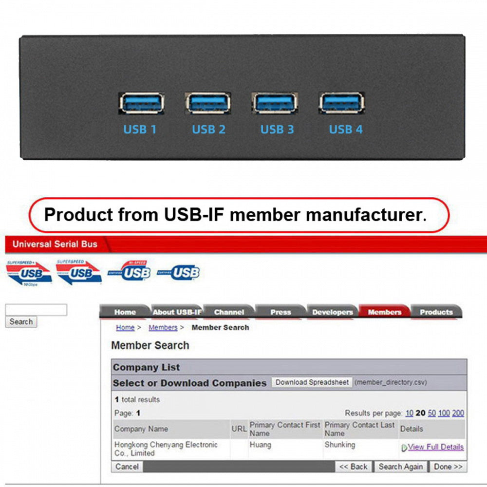 10Gbps USB 3.1 Type-A HUB 4 Ports Front Panel to Motherboard Type-E Connector Cable 10Gbps for 5.25" CD-ROM Bay Tray
