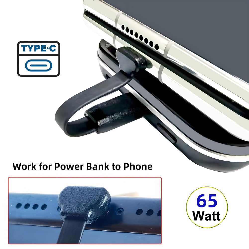 Ultra Slim Flat USB-C Type C to USB-C Power USB2.0 Data Cable 90 Degree Up Down Angled 65W Fast Charge for Laptop Tablet Phone