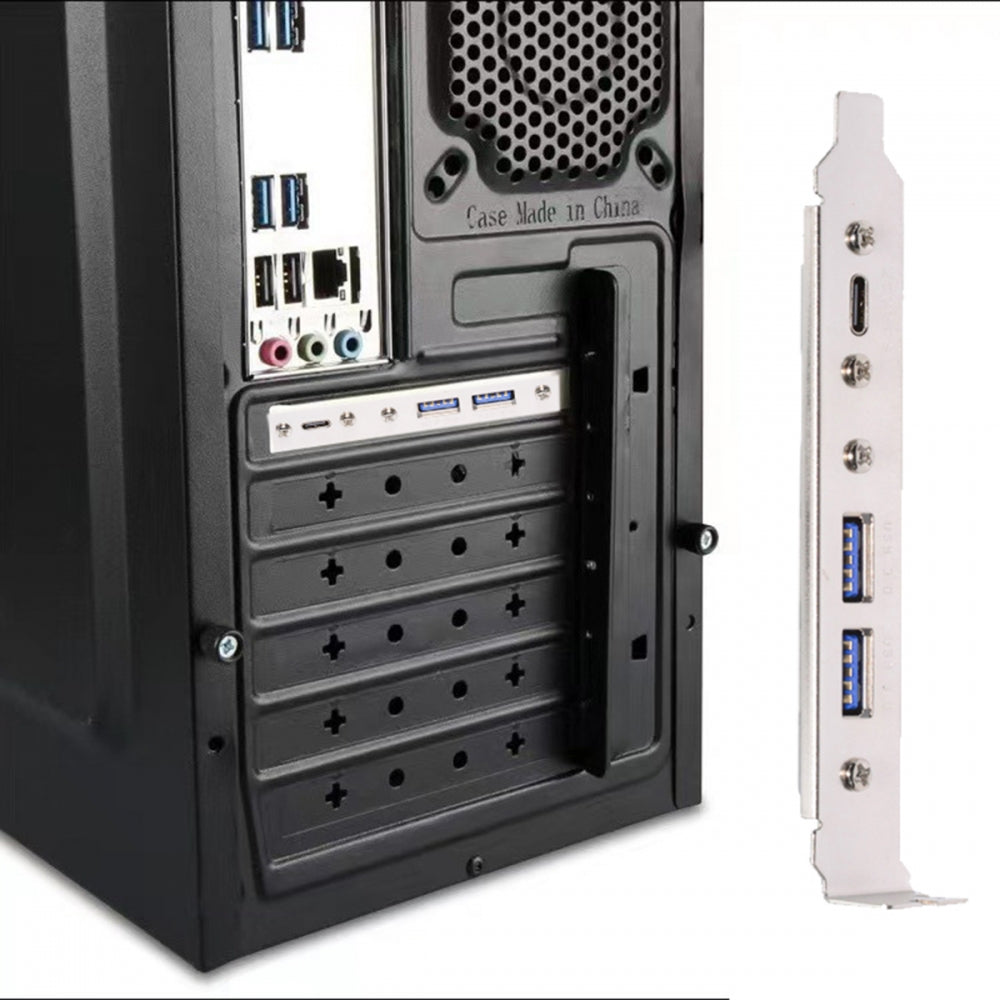 10Gbps USB3.0 Motherboard 19/20Pin & Type-E to USB-C Type-C & USB 3.0 Dual Ports Female PCI-E Back Panel 5Gbps Cable