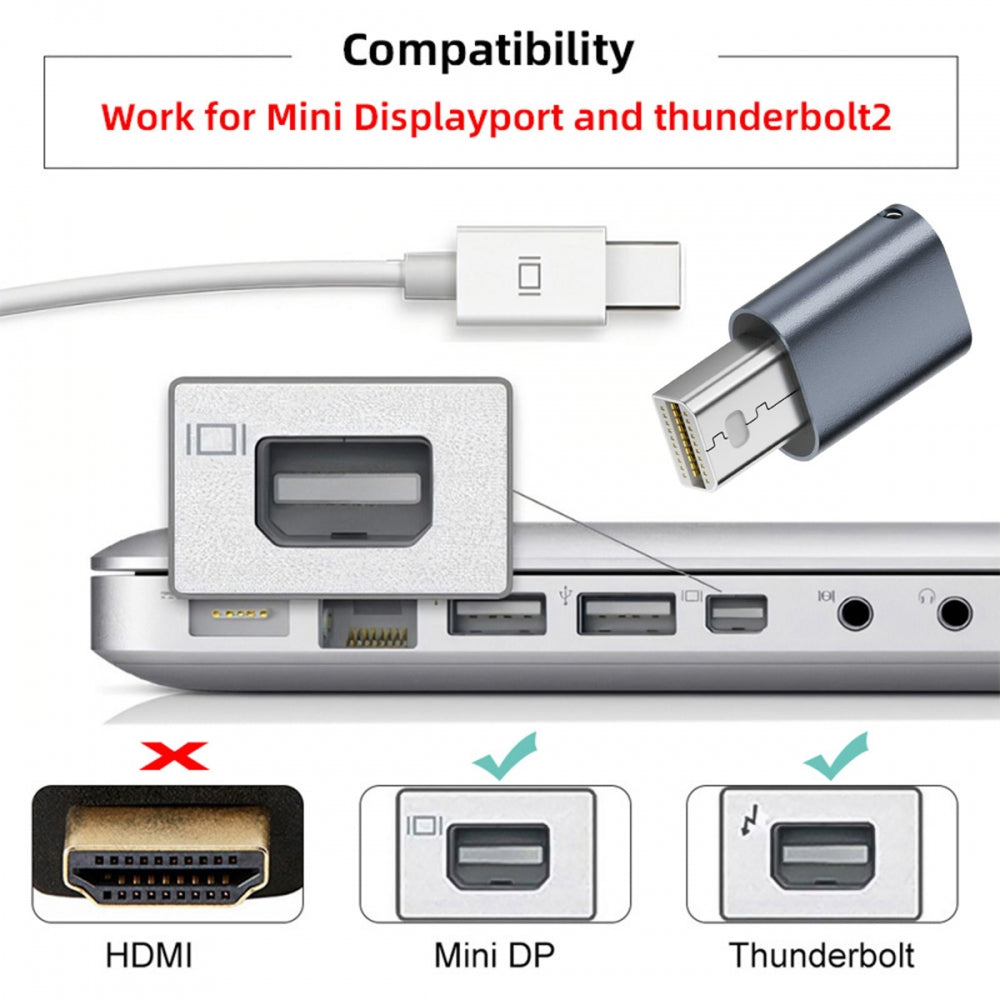 CY Mini-DP Virtual Display Adapter Mini Displayport Dummy Plug Headless Ghost Emulator 4K@17hz with LED Light Blue