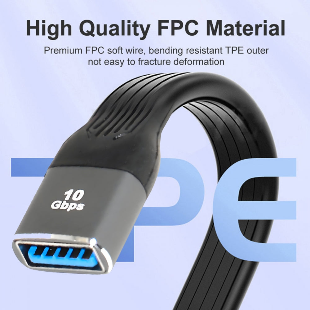 10Gbps USB 3.1 Type C Female to USB3.0 OTG Type A Female Flat Slim FPC Data Cable 13cm for Laptop Phone