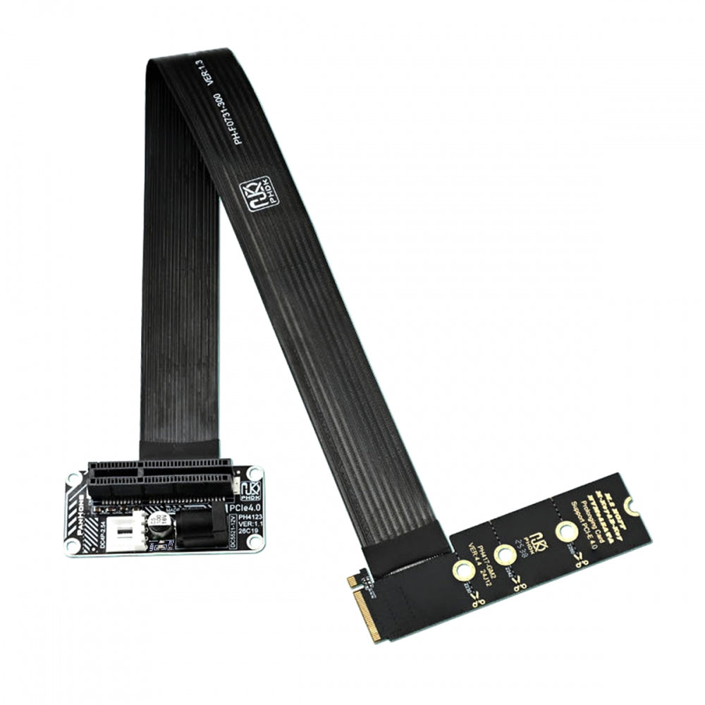 Right Angled Type 90 Degree M.2 NGFF NVMe M-Key to Up Angled PCI-E X1 X4 X8 X16 Socket Cable Graphics Card Extension Adapter PCI-Express for M2 2260 2280