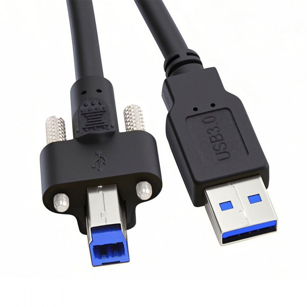 USB 3.0 Type-A Male to Type-B Thumbscrew Standard Male Mount Panel Type for Industrial Camera Robot Scanner Disk