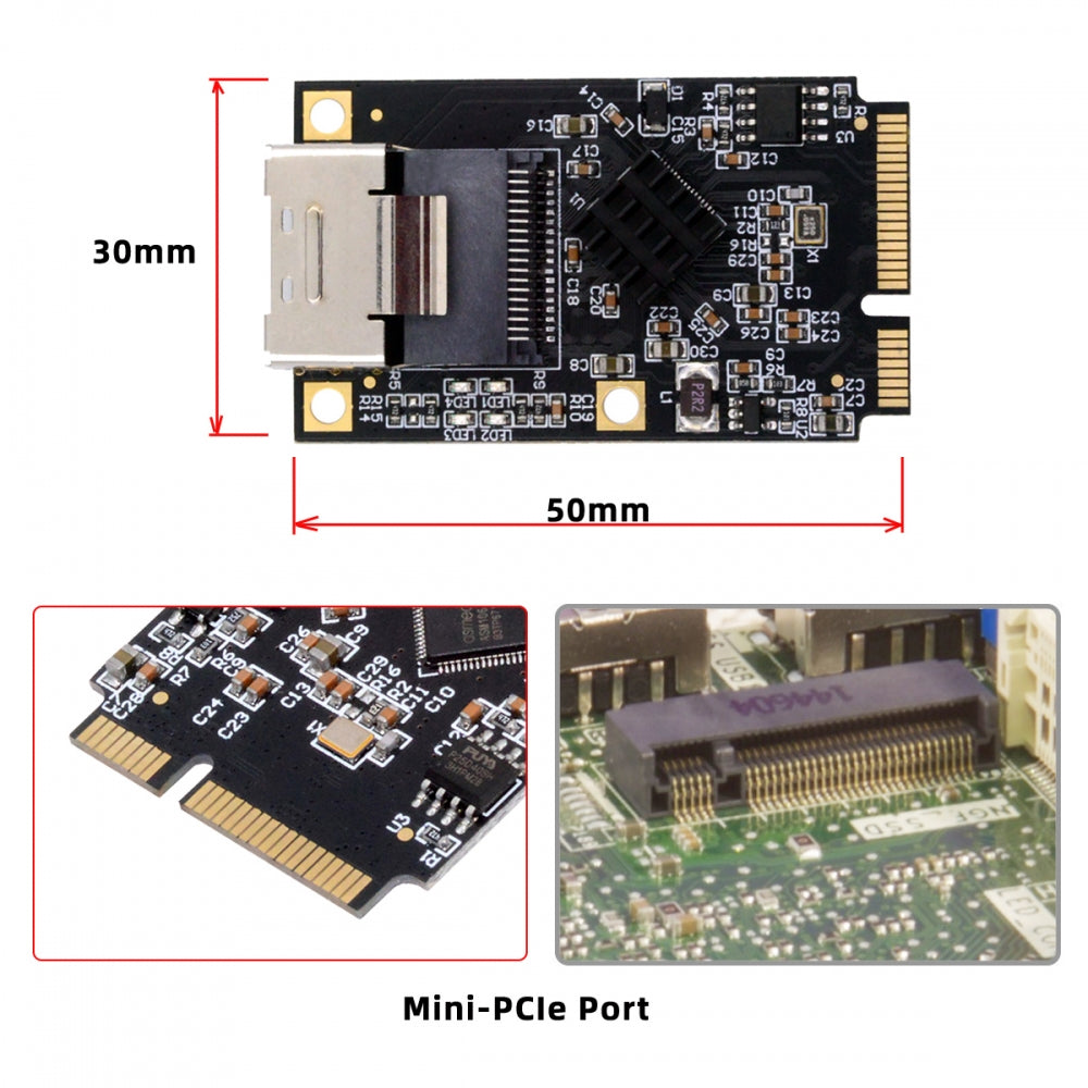 Mini PCI-E PCI Express to Mini SAS SFF-8087 SATA 3.0 Four Ports Adapter Converter 6Gbps Disk Extension Card for SSD