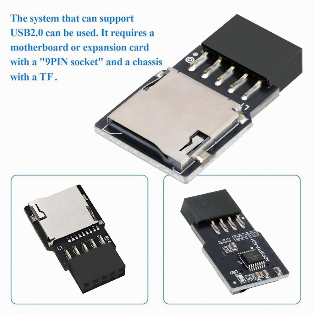 USB 2.0 9Pin 10Pin Mainboard Header Male to Micro-SD TF Card Reader Writer Disk-On-Module for NAS Desktop DOM