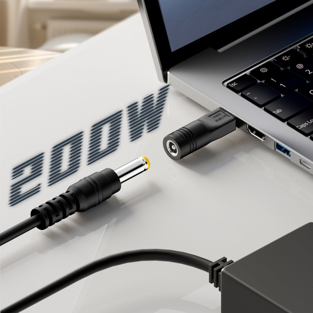 180W 200W Power DC Jack 5.5*2.5mm Input to Flow 14 16 Air Rectangle Plug Charge Adapter Compatible with ROG Laptop