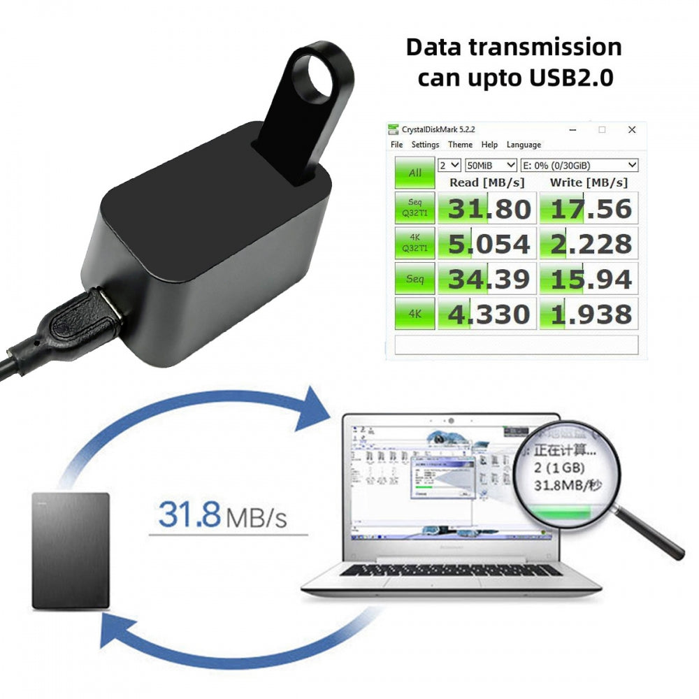 Type-C USB-C Female Host to USB2.0 Type-A Female Device Vertical Adapter 480Mbps Data for Dongle Cradle SteamVR Receiver Base Extension Dock Station Docking
