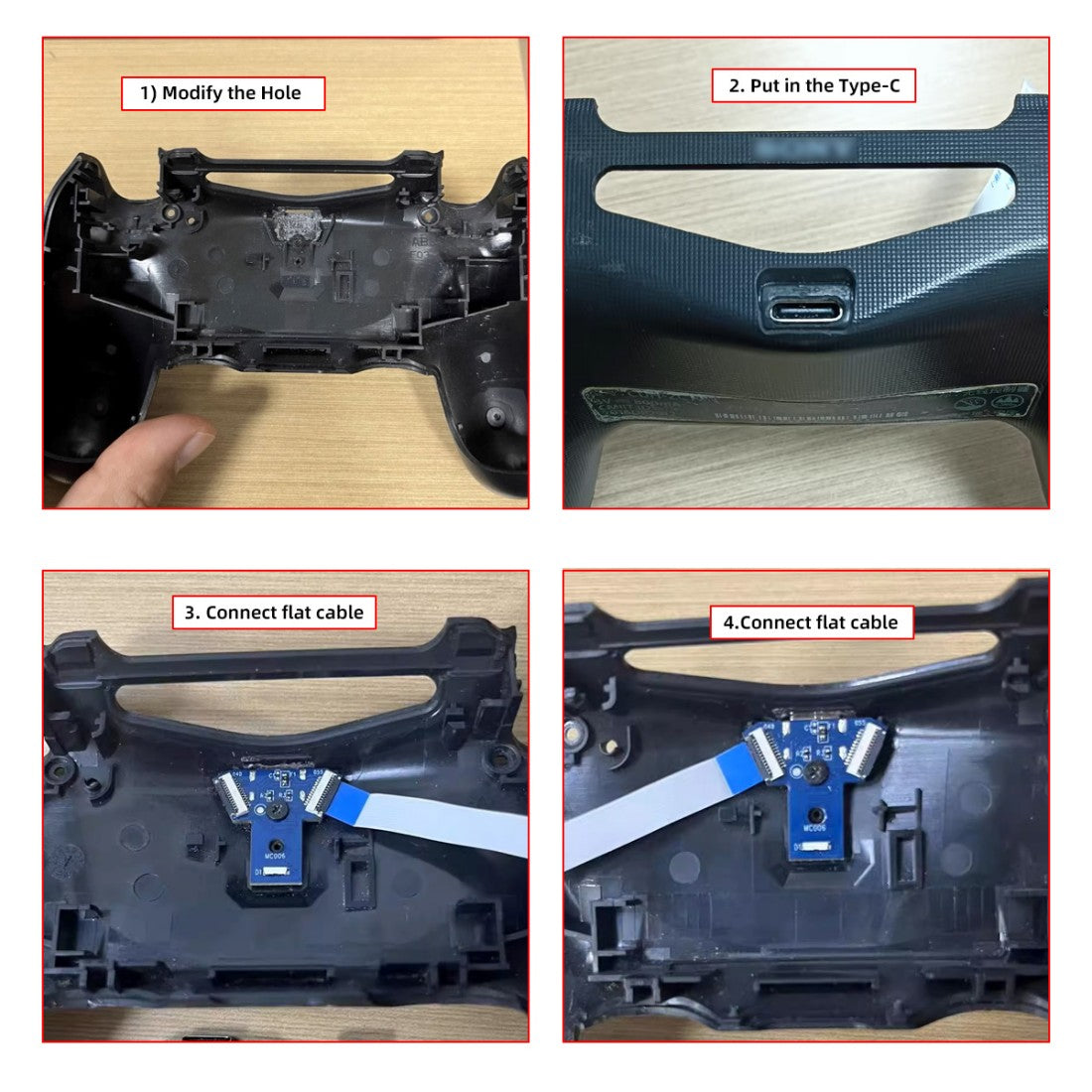 PS4 USB C DIY Connector for DualShock JDS-040/055 Micro USB 5Pin to USB C Female Socket Port Repair Replacement Solder Adapter
