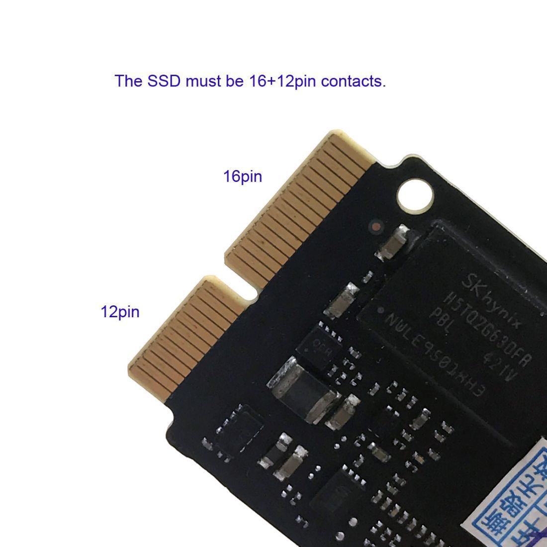 12+16Pin MAC SSD to Motherboard M.2 NVME NGFF M-Key Convert Adapter Card for 2013 2014 2015 A1493 A1502 A1465 A1466 MAC Pro Air SSD